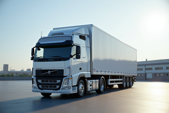 Camion utilitaire 10 tonnes stationne en extérieur en journée