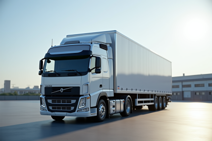 Camion utilitaire 10 tonnes stationne en extérieur en journée