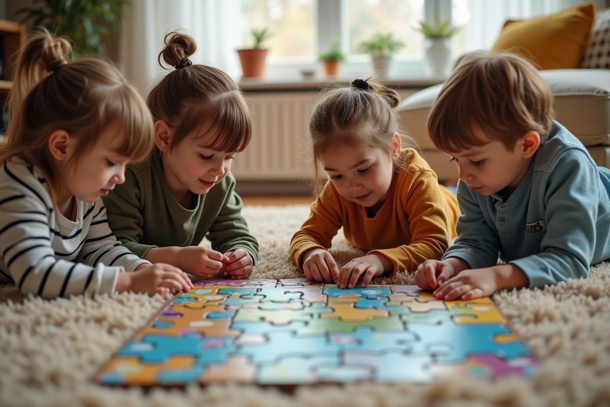 Enfants en train d