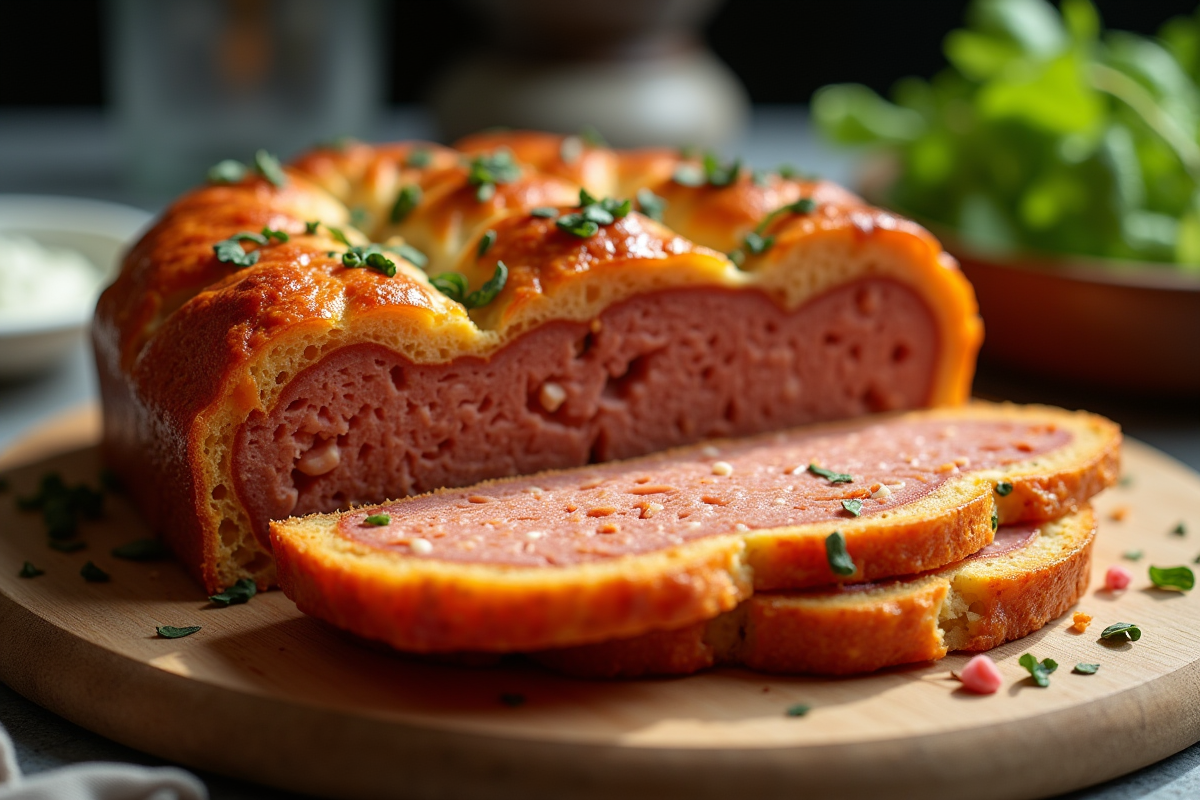 Tranche de gâteau au chorizo frais et herbes